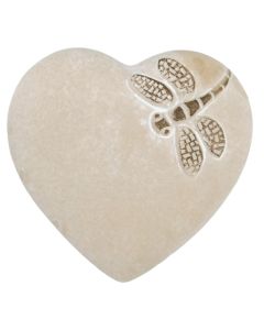 Fable Dragonfly Heart Stone Bisque 15cm 