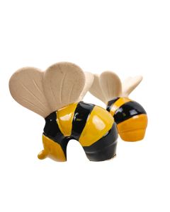 Bee Pot Hanger Black  Yellow 7cm 