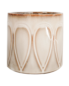 Retro Swirl Planter Cream 14cm 