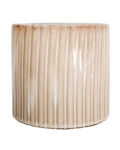 Retro Stripe Planter Cream 14cm 