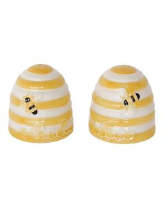 Bee Hive Salt & Pepper Shakers Yellow 7c