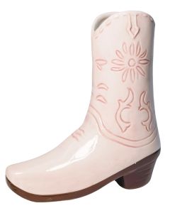Cowgirl Boot Vase Pink 19cm 