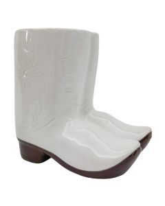 Cowboy Boots Planter White 16cm 