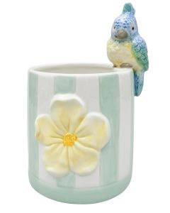 Perdy Parrot Planter Green & Yellow 20cm