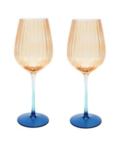 Ellie Ombre Wine Glass Amber & Blue 25cm