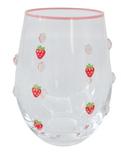 Kaya Strawberry Stemless Glass Red 12cm 