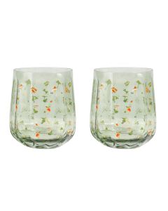 Enchanted Garden Floral Tumbler Glass Gr