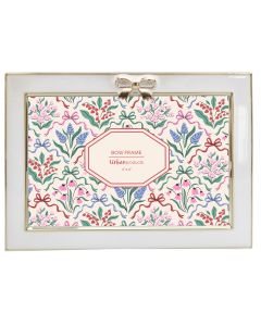 Bow Landscape Enamel Frame White & Gold 