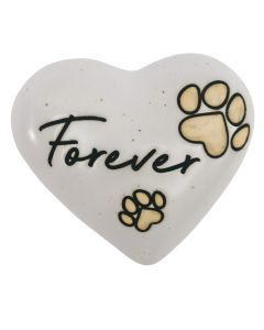 Forever Paws Heart Stone White 8cm 