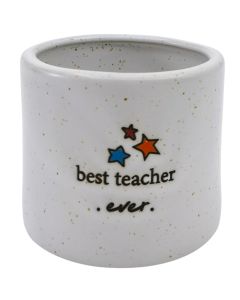 Best Teacher Ever Vessel White 7cm 