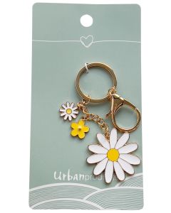 Daisy Flower Keyring Yellow & Green 12cm