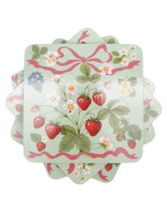 Strawberry Field Cork & MDF Coasters Gre