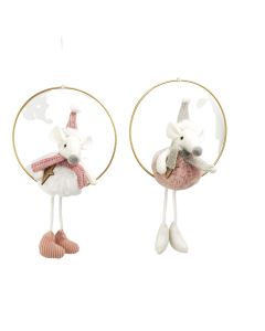 Cute Plush Mice in Bauble Hanging Decora