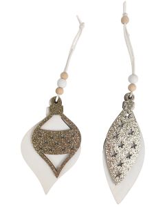 Bauble with Glitter Hanging Decoration W