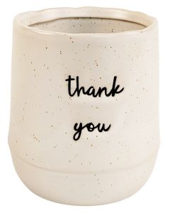 Positivity Quote Thank You Planter White