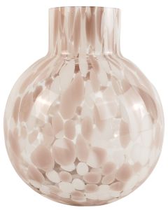 Jaslyn Speckle Glass Vase White & Lilac 