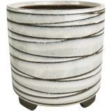 Gwen Planter with Legs White & Brown Med