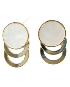 Lia Triple Circle Earring Gold & Opal 