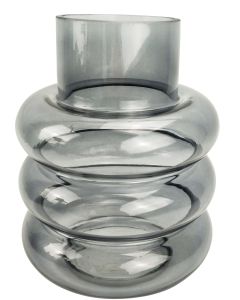 Tommy Ring Glass Vase Steel Med 22cm 